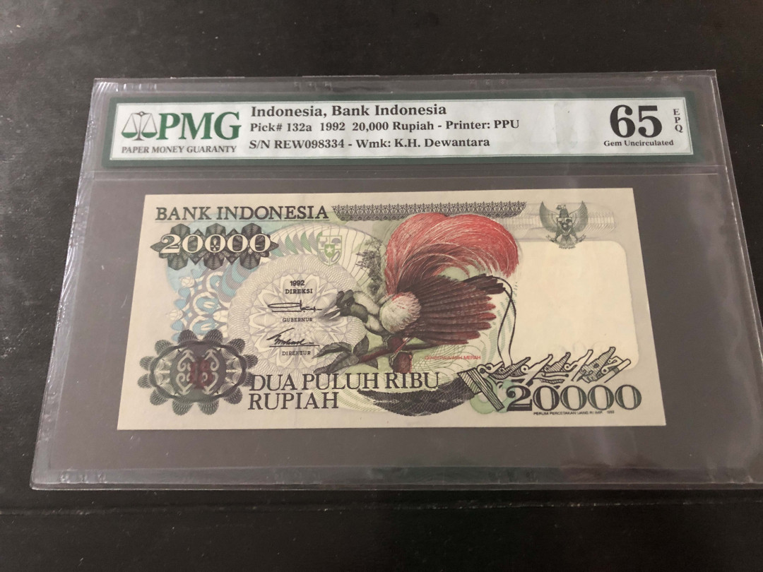 【收藏联盟】第141期拍卖——奥斯陆大学的英杰（共50拍） 印尼 1992年20000卢比 PMG65EPQ 