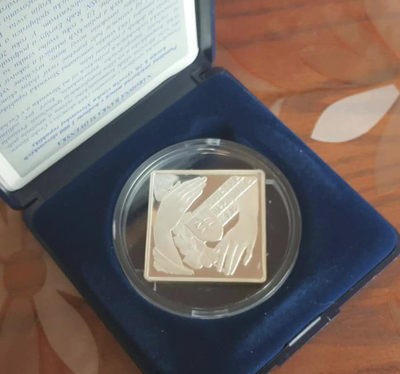 【随心拍&GetCoins】现代钱币拍卖第五十三期 斯洛伐克2003年独立10周年方形地图大银币