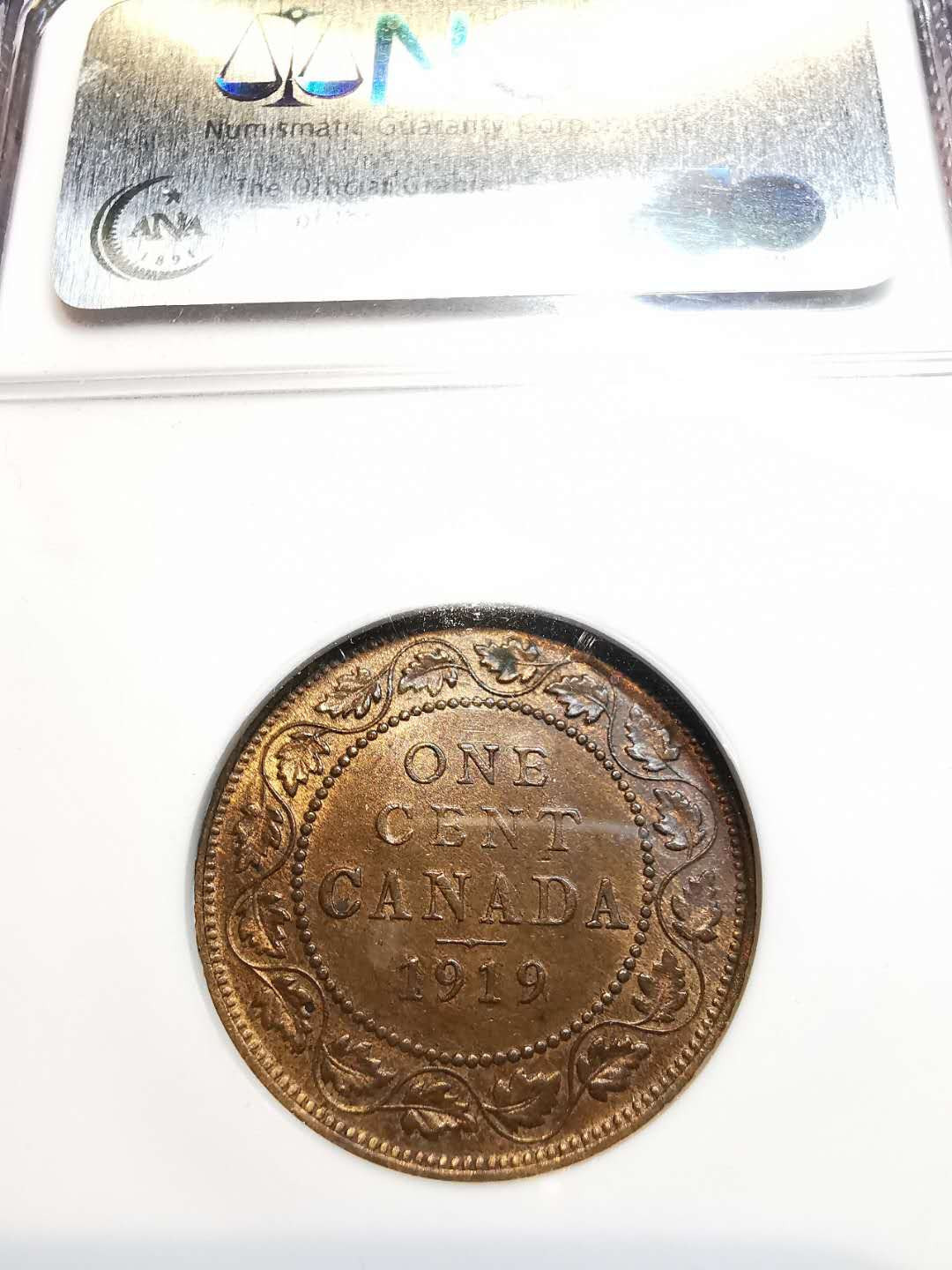 凡希社外币AI第二场 副品调剂 1919加拿大乔五1C NGC-MS62