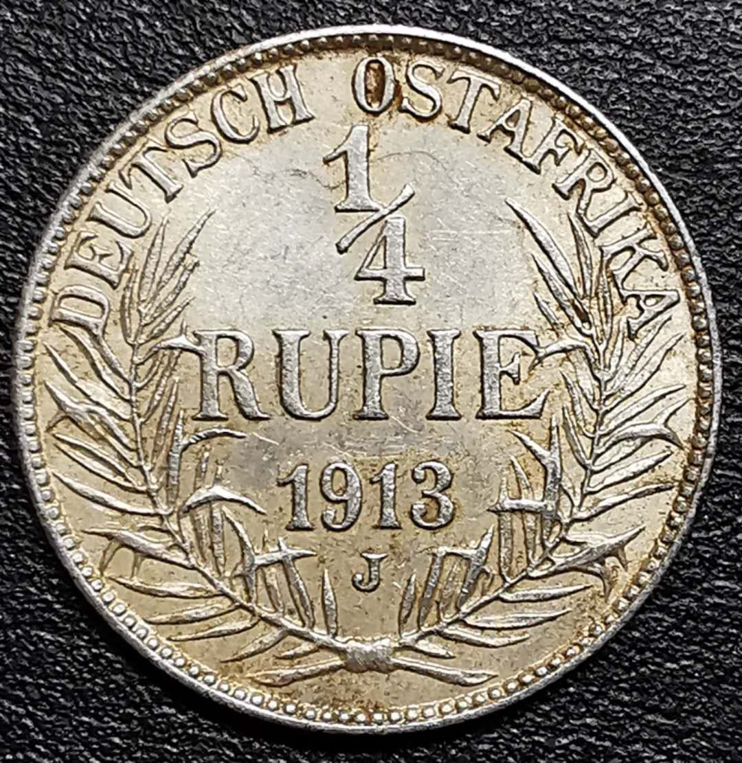 凡希社外币AI第二场 副品调剂 1913徳属东非1/4卢比AU