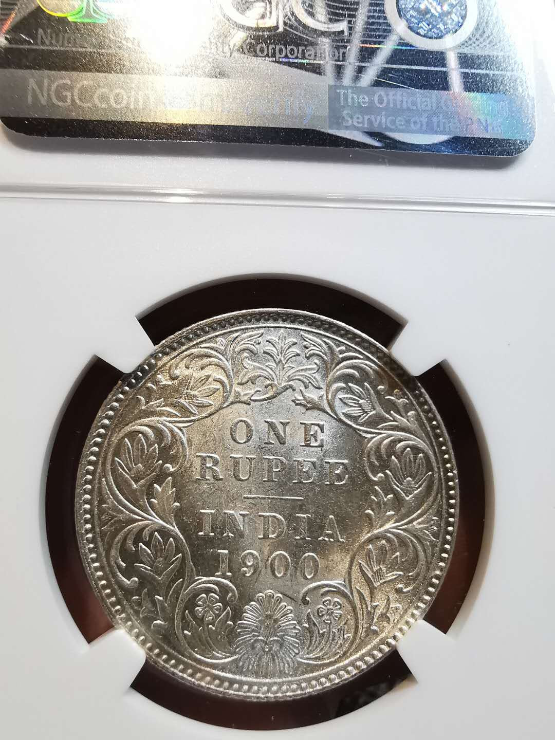 凡希社外币AI第二场 副品调剂 1900C英属印度小维卢比NGC-MS61