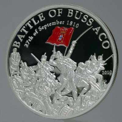 【随心拍&GetCoins】现代钱币拍卖第五十三期 帕劳2010年布萨科战役200周年彩色纪念银币 925银25克，发行量1000枚。