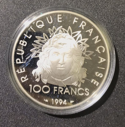 【随心拍&GetCoins】现代钱币拍卖第五十三期 法国1994年100法郎精制银币标枪 奥运百年