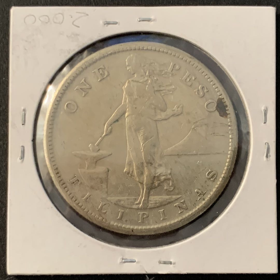 紫瑗钱币—微拍第70期  美属菲律宾 1907年 女神 1比索 20克 0.8银