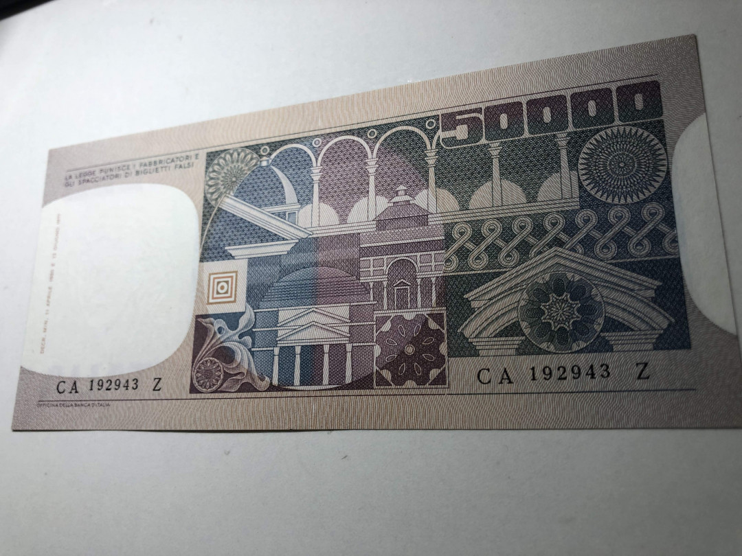 【收藏联盟】第142期拍卖——地中海心脏（共50拍） 意大利 1977年50000里拉 UNC