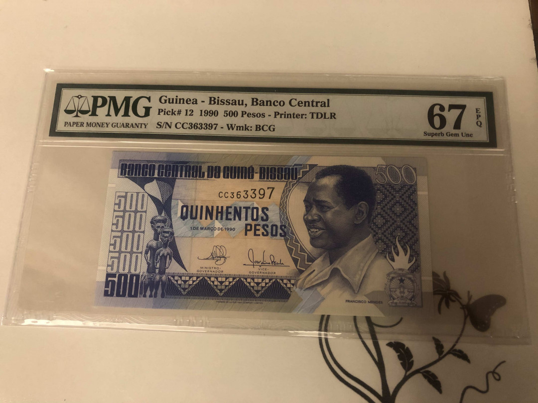 【收藏联盟】第142期拍卖——地中海心脏（共50拍） 几内亚比绍 1990年 500比索 PMG67EPQ  