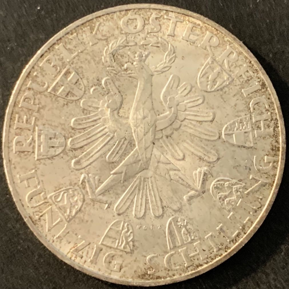 紫瑗钱币—微拍第70期  奥地利 1959年 蒂罗尔解放150周年 50先令 20克 0.9银