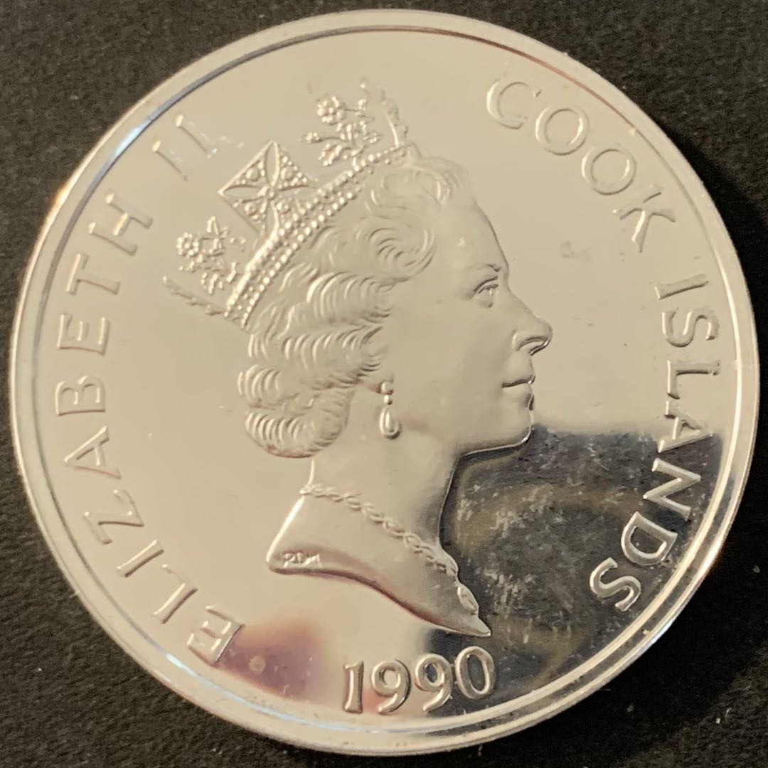 紫瑗钱币—微拍第70期  库克群岛 1990年 发现美洲500周年 50元 31.35克 0.925银 精制 9