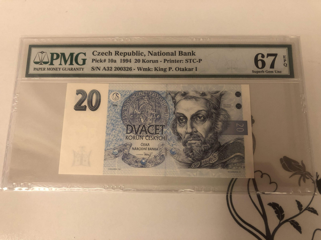 【收藏联盟】第142期拍卖——地中海心脏（共50拍） 捷克斯洛伐克1994年20克朗 PMG67EPQ