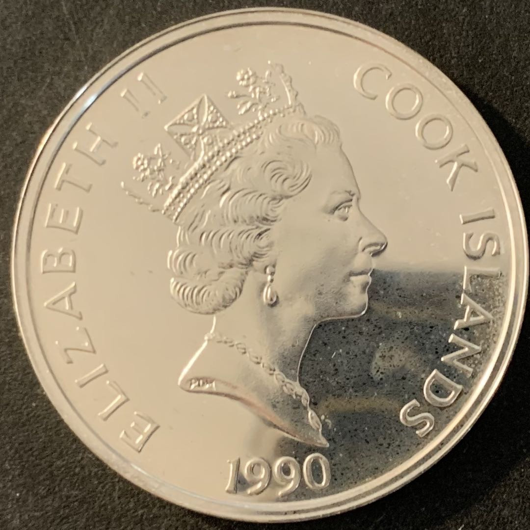 紫瑗钱币—微拍第70期  库克群岛 1990年 发现美洲500周年 50元 31.35克 0.925银 精制 3