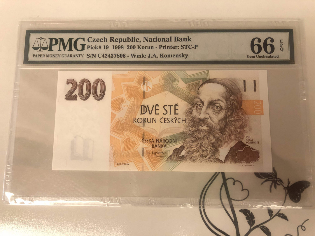 【收藏联盟】第142期拍卖——地中海心脏（共50拍） 捷克斯洛伐克1998年200克朗 PMG66EPQ