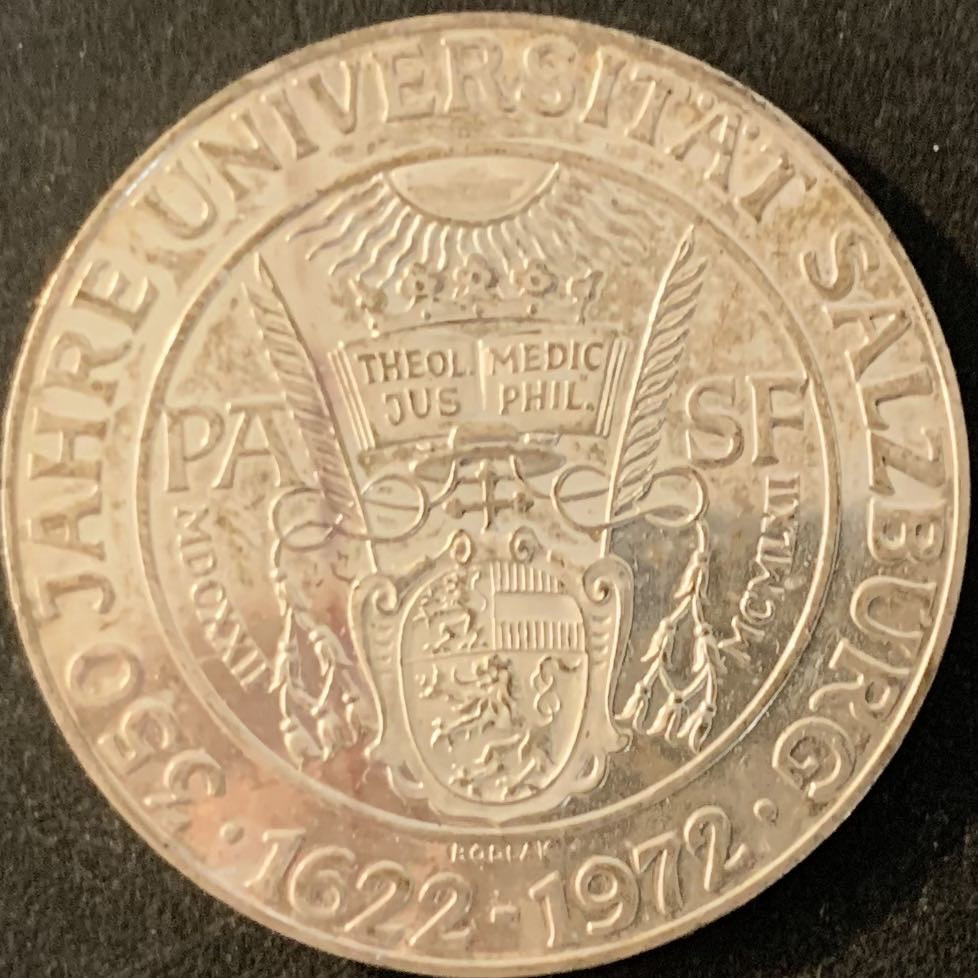 紫瑗钱币—微拍第70期  奥地利 1972年 萨尔兹堡大学350周年 50先令 20克 0.9银