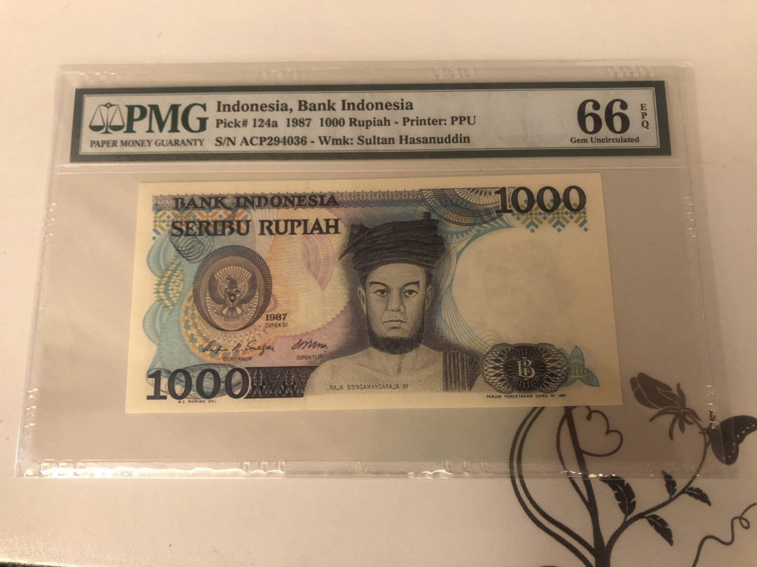 【收藏联盟】第142期拍卖——地中海心脏（共50拍） 印尼 1987年1000卢比 PMG66EPQ