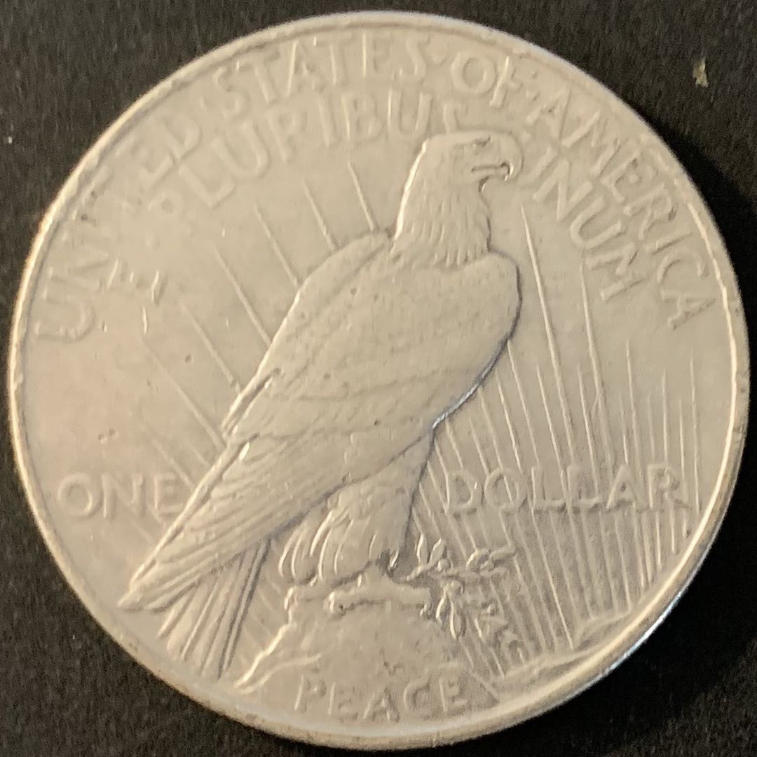 紫瑗钱币—微拍第70期  美国 1922年 和平鸽 1美元 26.73克 0.9银 UNC