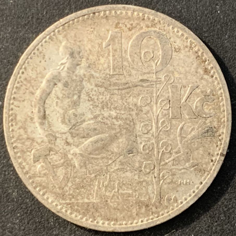 紫瑗钱币—微拍第70期  捷克斯洛伐克 1930年 10克朗 10克 0.7银