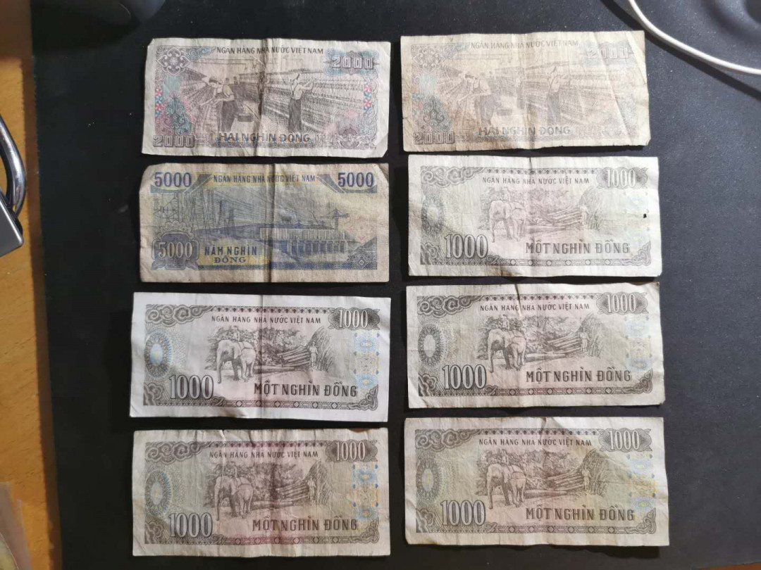 【鲸贝乐淘】千字文·第“似兰斯馨，如松之盛”号拍卖 【杂币一堆】流通品，奥匈帝国一张，1955年南斯拉夫1张，越南1.4万盾，巴西雷纳尔五张，品相如图