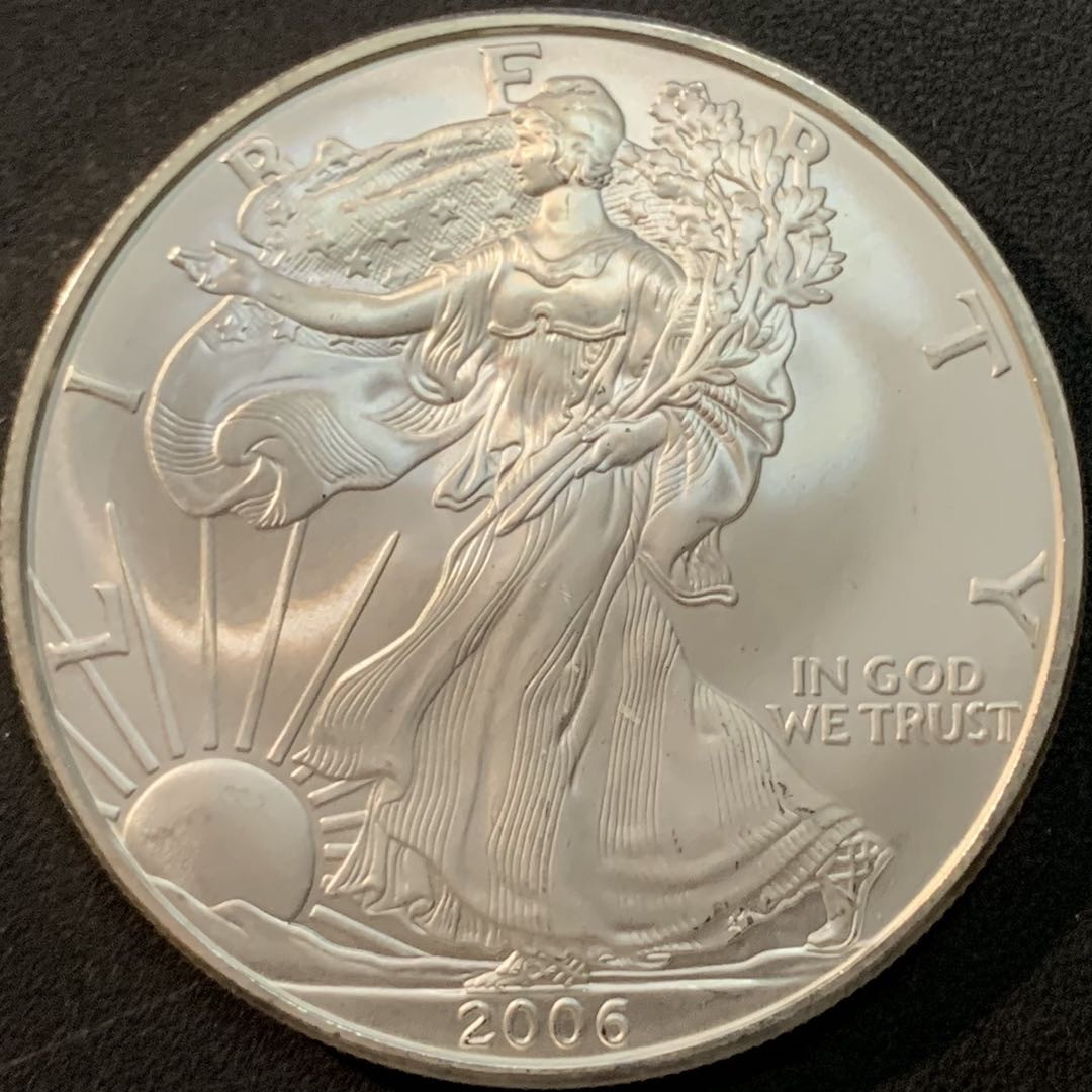 紫瑗钱币—微拍第70期  美国 2005年 行走女神 1盎司 投资银币 31.1克 0.999银 UNC