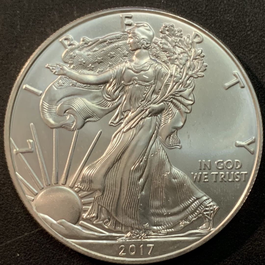 紫瑗钱币—微拍第70期  美国 2017年 行走女神 1盎司 投资银币 31.1克 0.999银 UNC