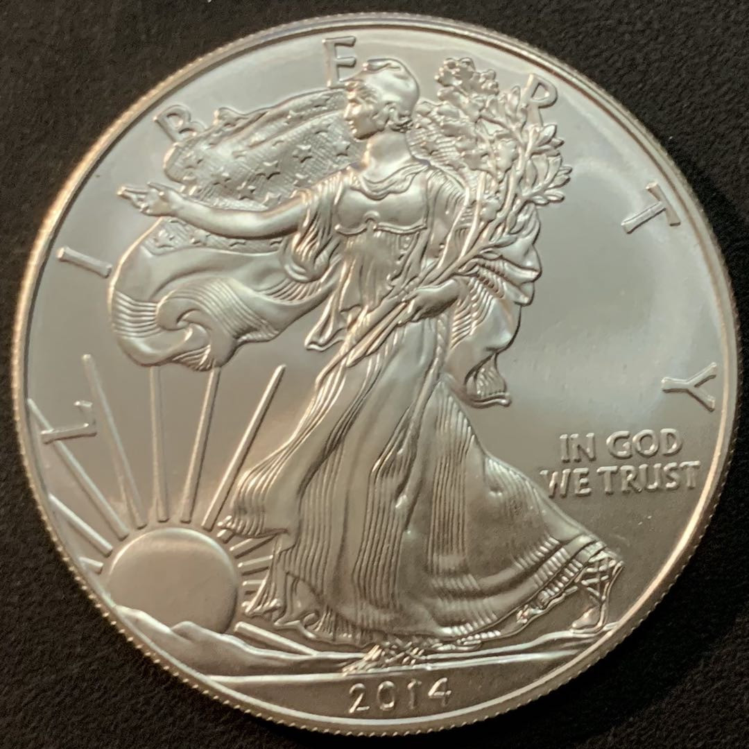 紫瑗钱币—微拍第70期  美国 2014年 行走女神 1盎司 投资银币 31.1克 0.999银 UNC