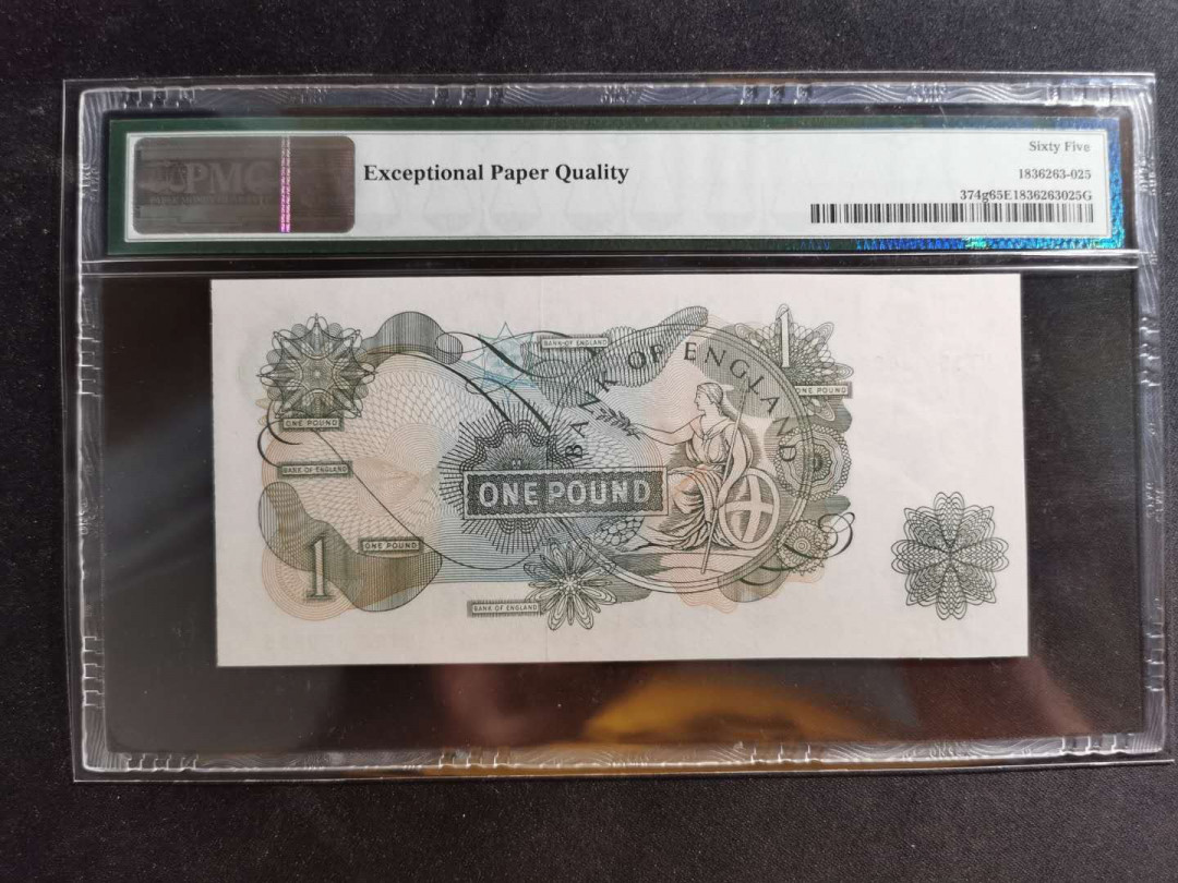 【鲸贝乐淘】千字文·第“似兰斯馨，如松之盛”号拍卖 【英格兰🏴󠁧󠁢󠁥󠁮󠁧󠁿 】1970年1英镑，PMG65E 