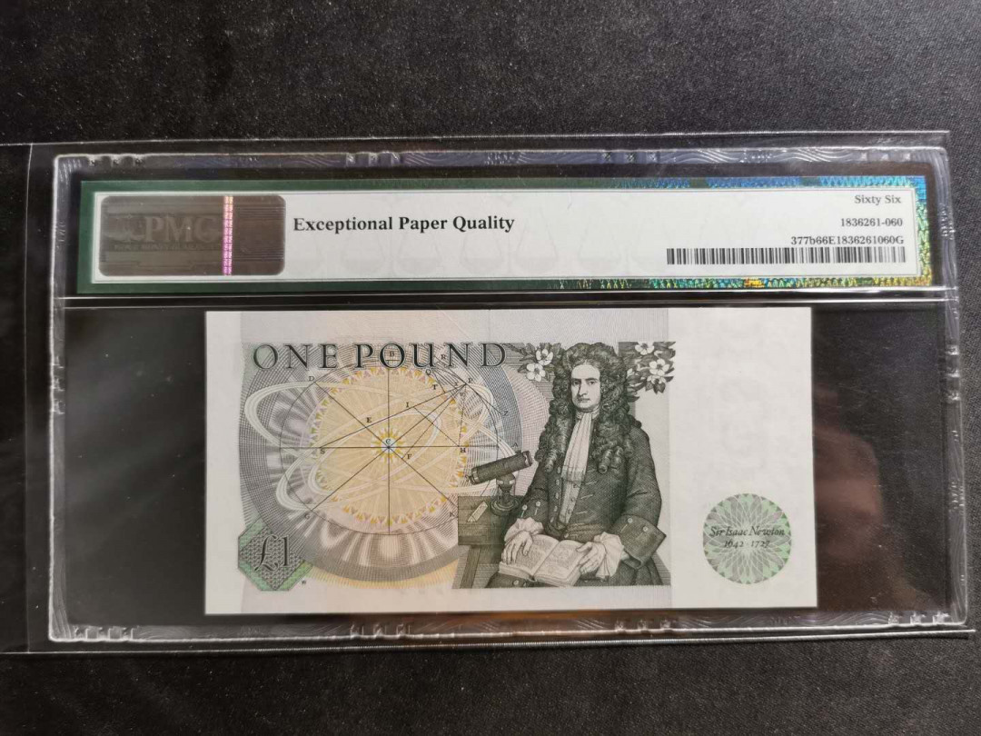 【鲸贝乐淘】千字文·第“似兰斯馨，如松之盛”号拍卖 【英国🇬🇧 】英格兰🏴󠁧󠁢󠁥󠁮󠁧󠁿 1981年1英镑，牛顿，pMG66E 