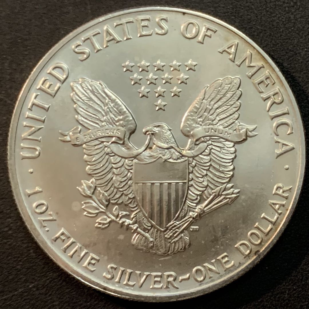 紫瑗钱币—微拍第70期  美国 1991年 行走女神 1盎司 投资银币 31.1克 0.999银 UNC