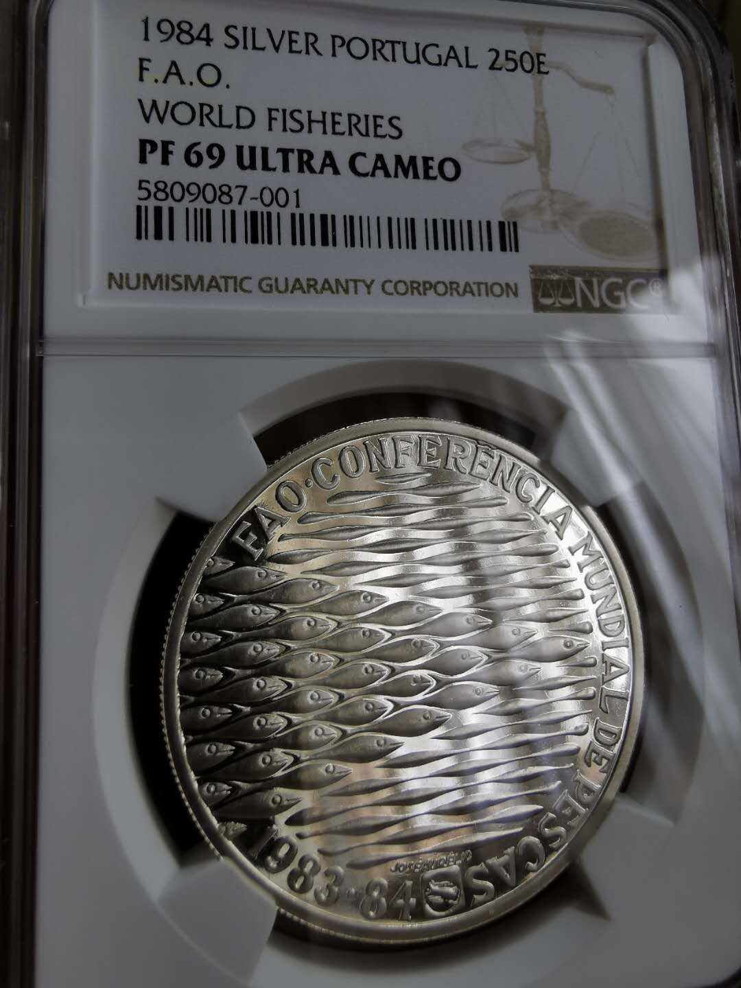 凡希社世界钱币微拍第一百二十二期 1984葡萄牙FAO渔业大银NGC-PF69UC