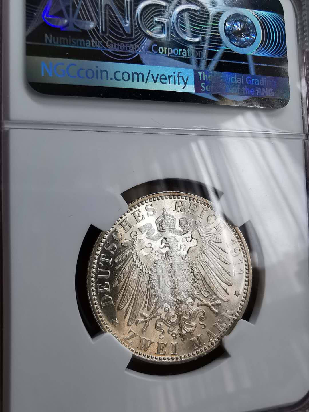 凡希社世界钱币微拍第一百二十二期 1911巴伐利亚2马克NGC-MS64