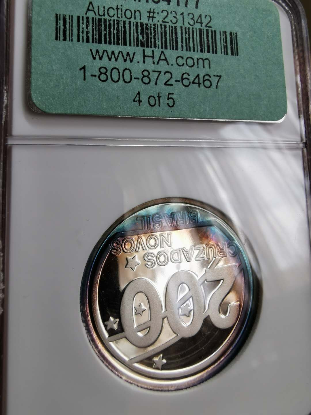 凡希社世界钱币微拍第一百二十二期 1989巴西共和国百年纪念银币NGC-PF69UC