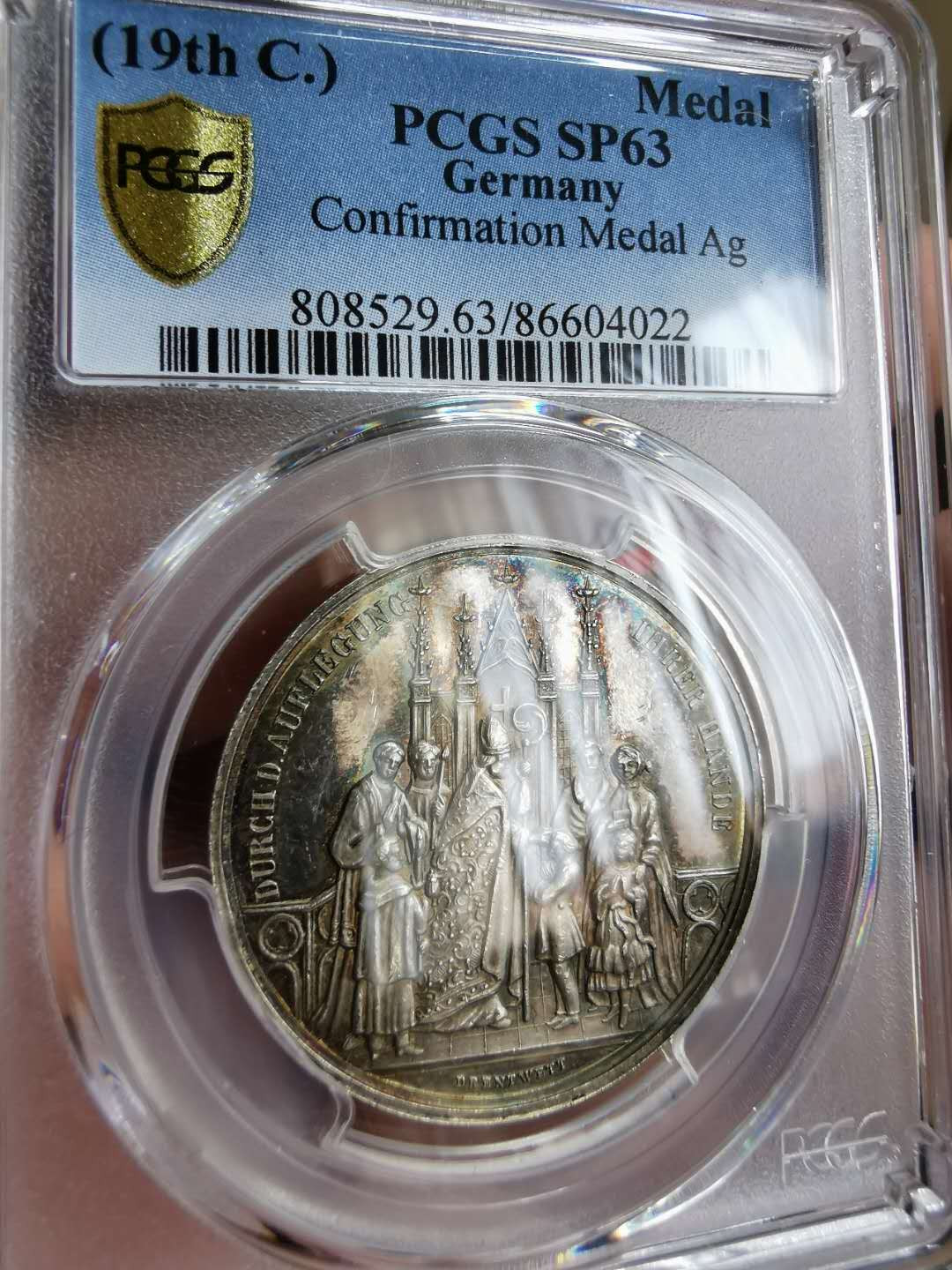 凡希社世界钱币微拍第一百二十二期 十九世纪德国基督教洗礼银章PCGS-SP63