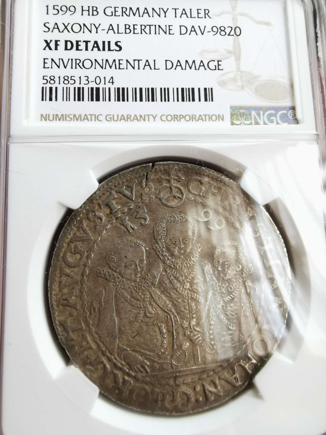 凡希社世界钱币微拍第一百二十二期 1599萨克森三兄弟大型泰勒NGC-XFD