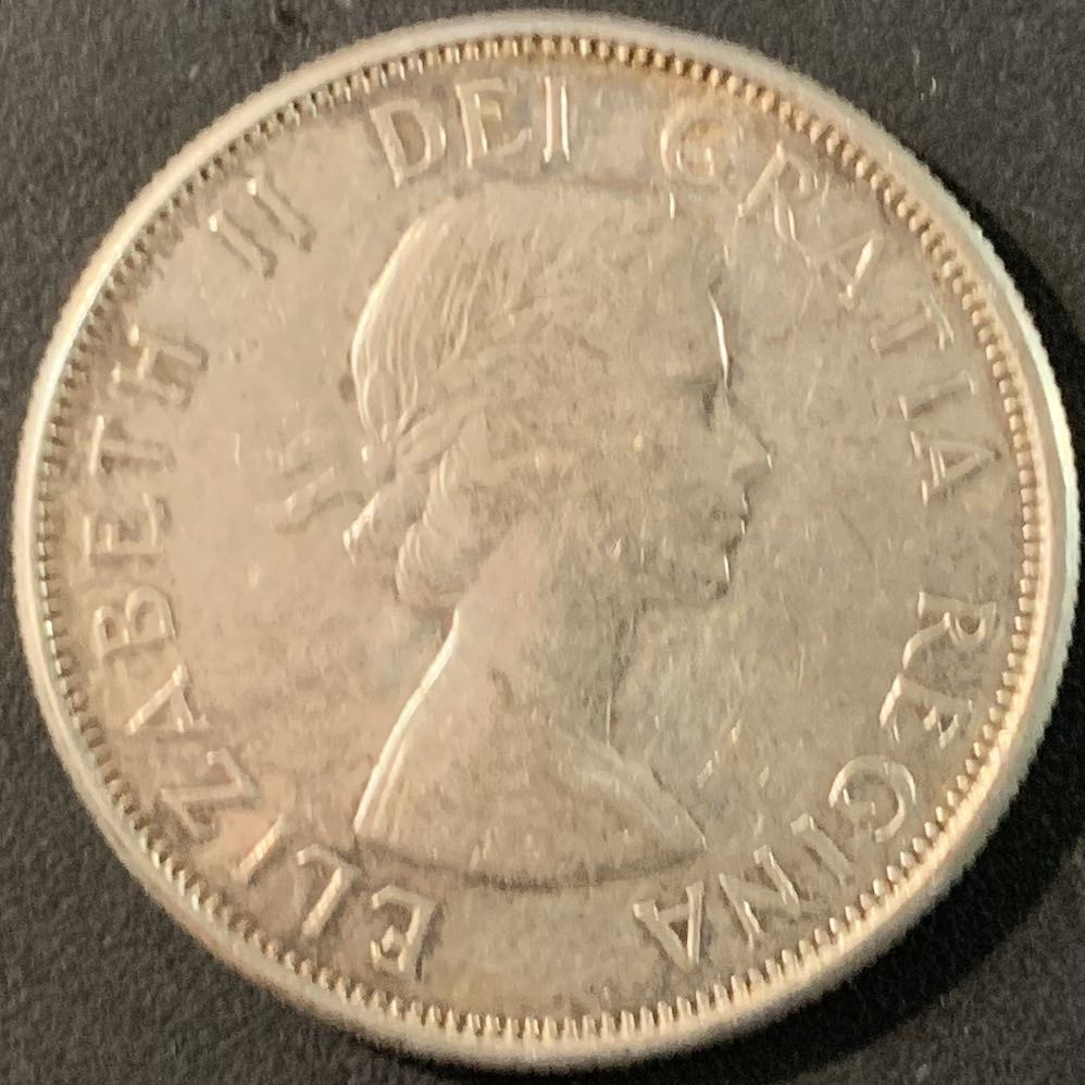 紫瑗钱币—微拍第71期  加拿大 1960年 伊丽莎白二世 50分 11.67克 0.8银