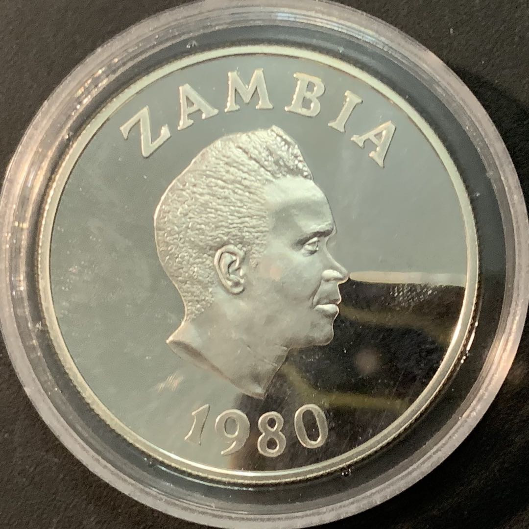 紫瑗钱币—微拍第71期  赞比亚 1980年 国际儿童年 10宽扎 27.22克 0.925银 精制