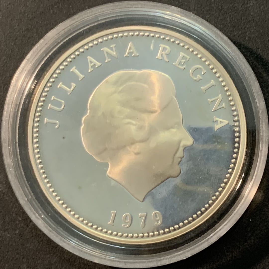 紫瑗钱币—微拍第71期  荷属安的列斯 1979年 国际儿童年 25盾 27.22克 0.925银 精制