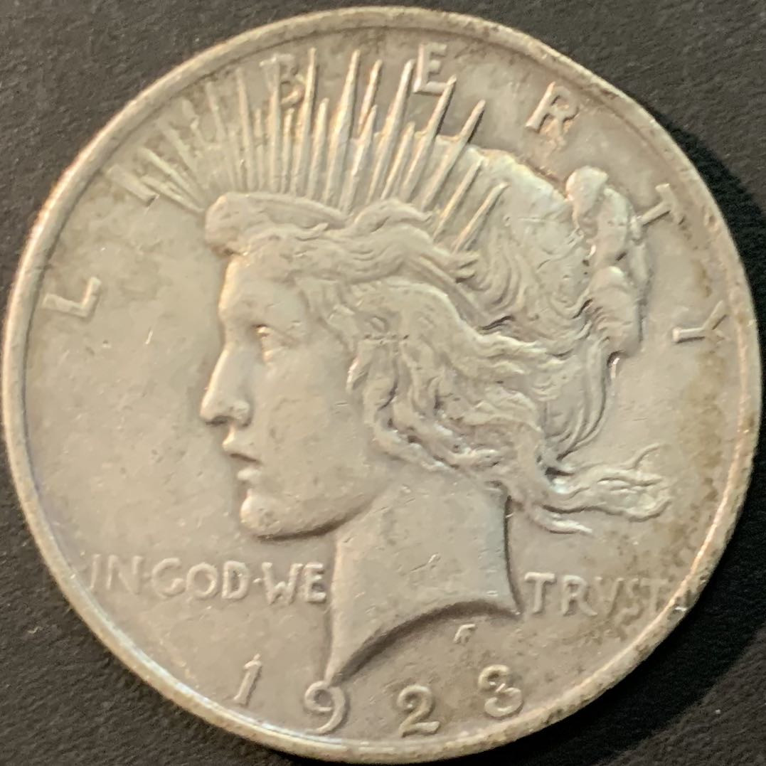 紫瑗钱币—微拍第71期  美国 1923年 和平鸽 1美元 26.73克 0.9银 