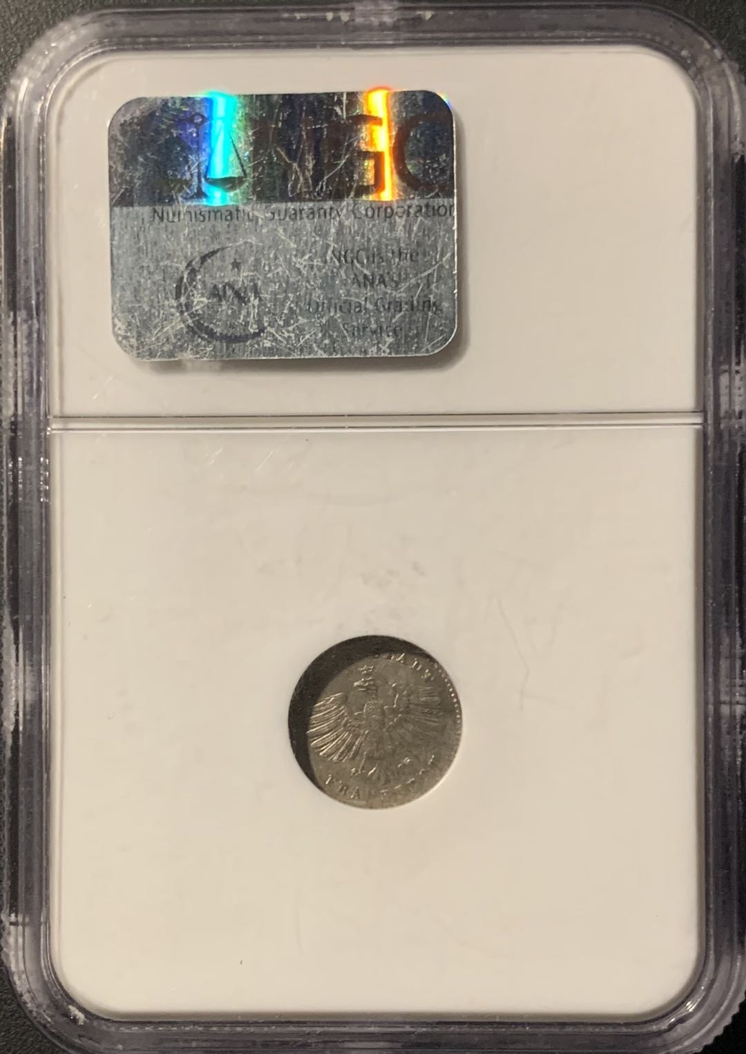 紫瑗钱币—微拍第71期  德国 法兰克福 1839年 1库鲁泽 NGC MS63