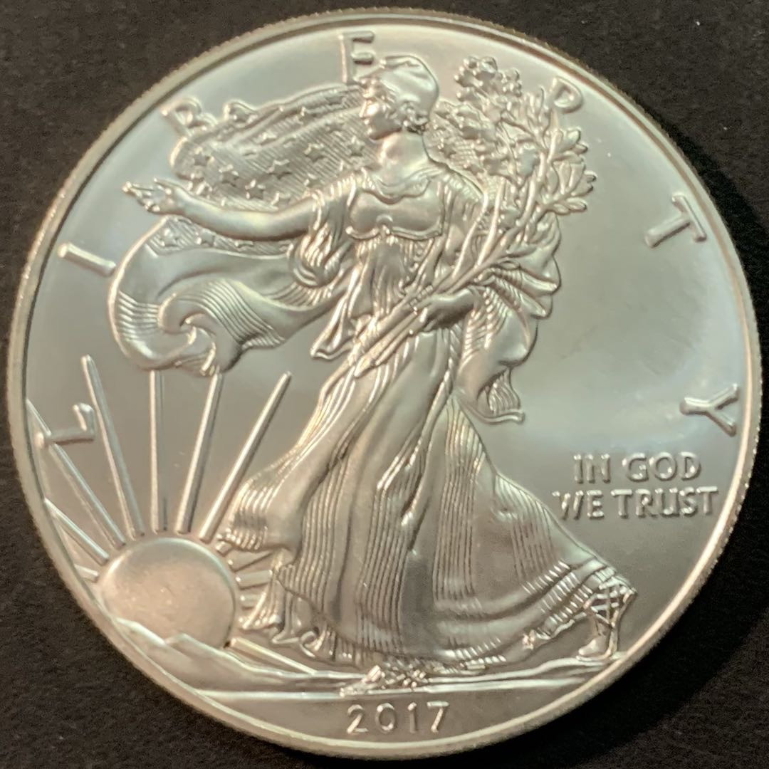 紫瑗钱币—微拍第71期  美国 2017年 行走女神 1盎司 投资银币 31.1克 0.999银 UNC