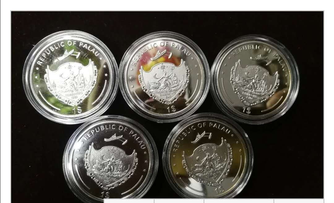 北京马甸外币专卖拍卖第十期，非贵金属硬币专场，陆续上新敬请关注 2011年帕劳发行海洋动物彩色精制纪念镍币，该套币5枚/套。