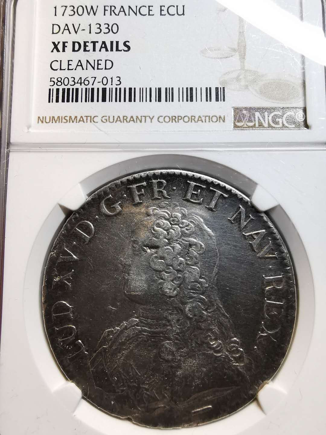 凡希社外币AI第三场 材料铺子 1731路易十五埃居大银NGC-XFD