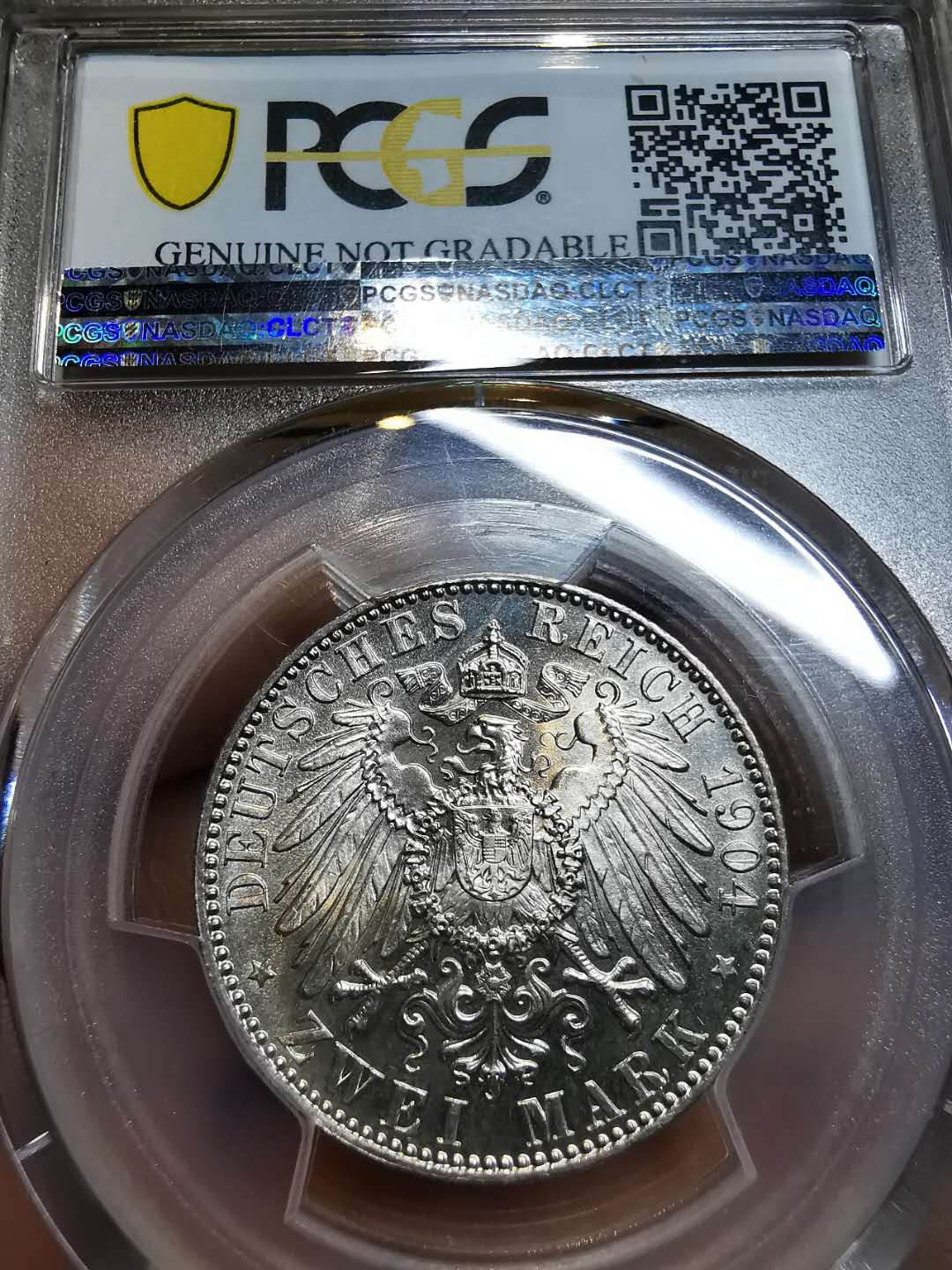 凡希社外币AI第三场 材料铺子 1904萨克森2马克PCGS-UNCD