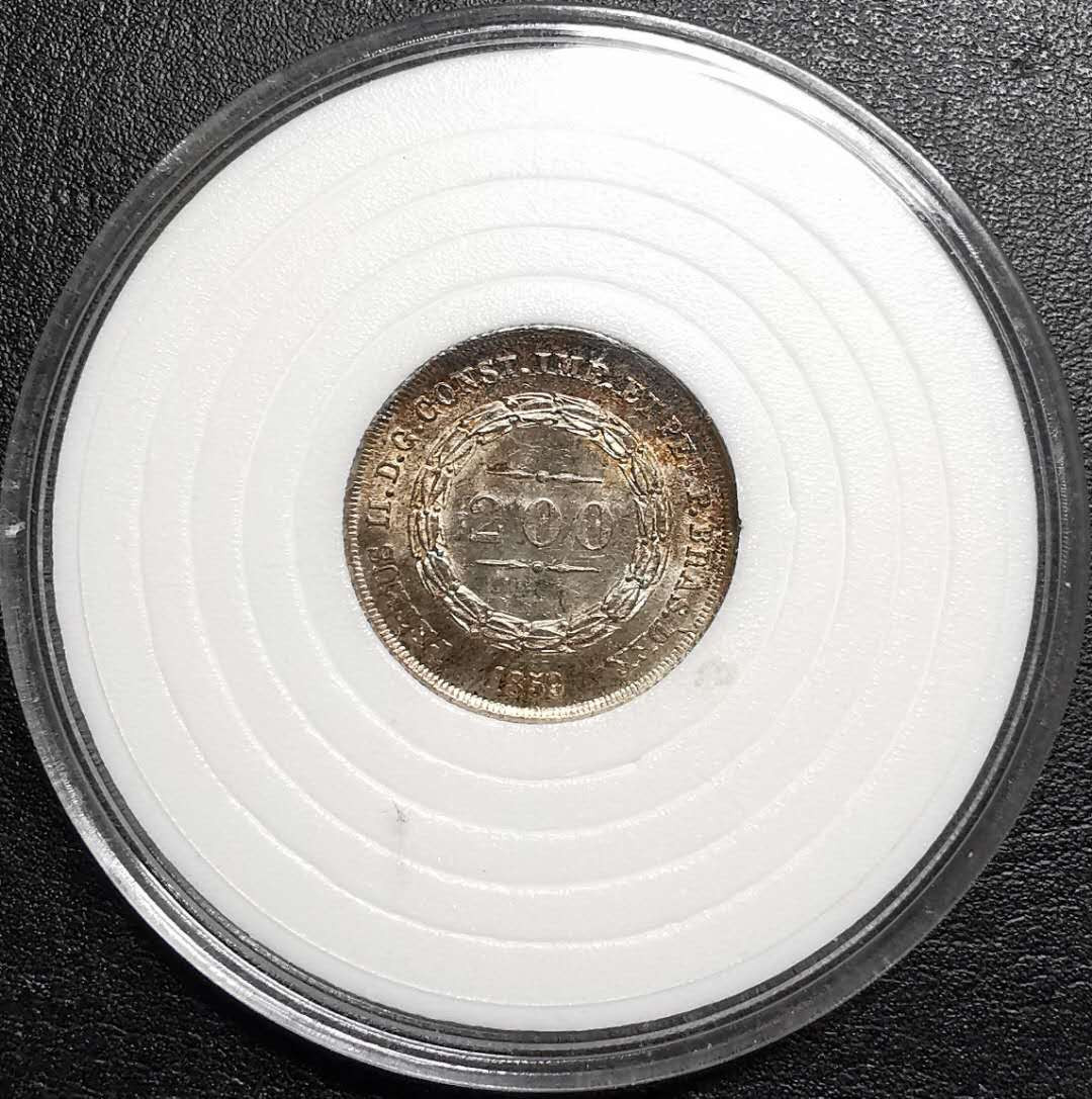 凡希社外币AI第三场 材料铺子 1856巴西帝国200瑞银UNC原NGC-MS64 3360235-001