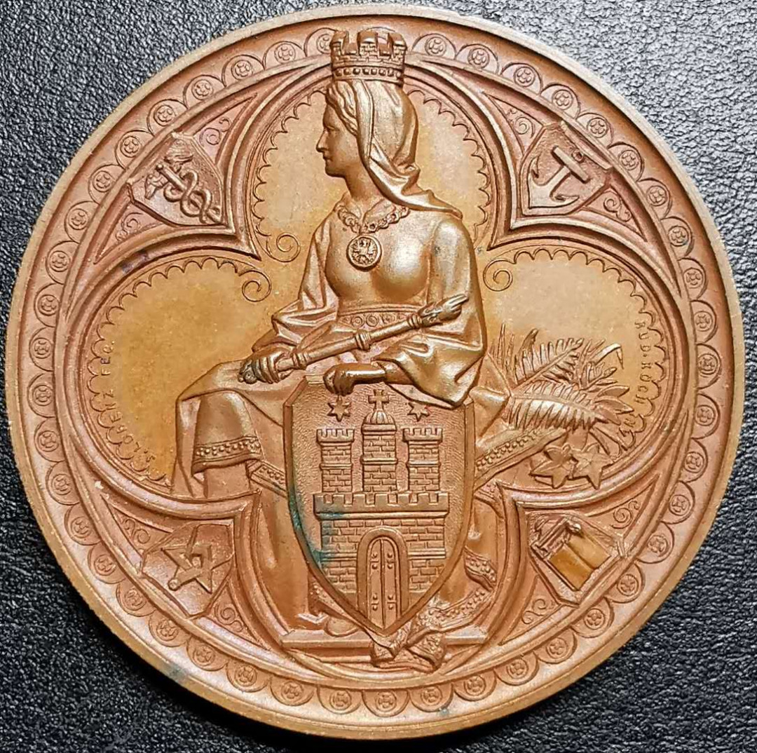 凡希社外币AI第三场 材料铺子 德国约翰内斯堡诞辰纪念铜章UNC 42mm