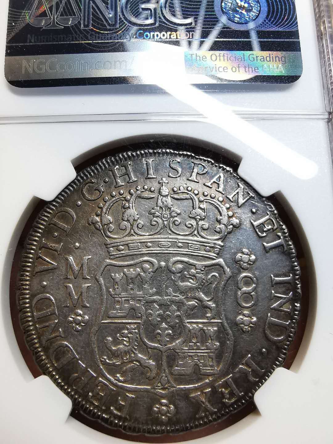 凡希社外币AI第三场 材料铺子 1758墨西哥地球双柱NGC-XFD