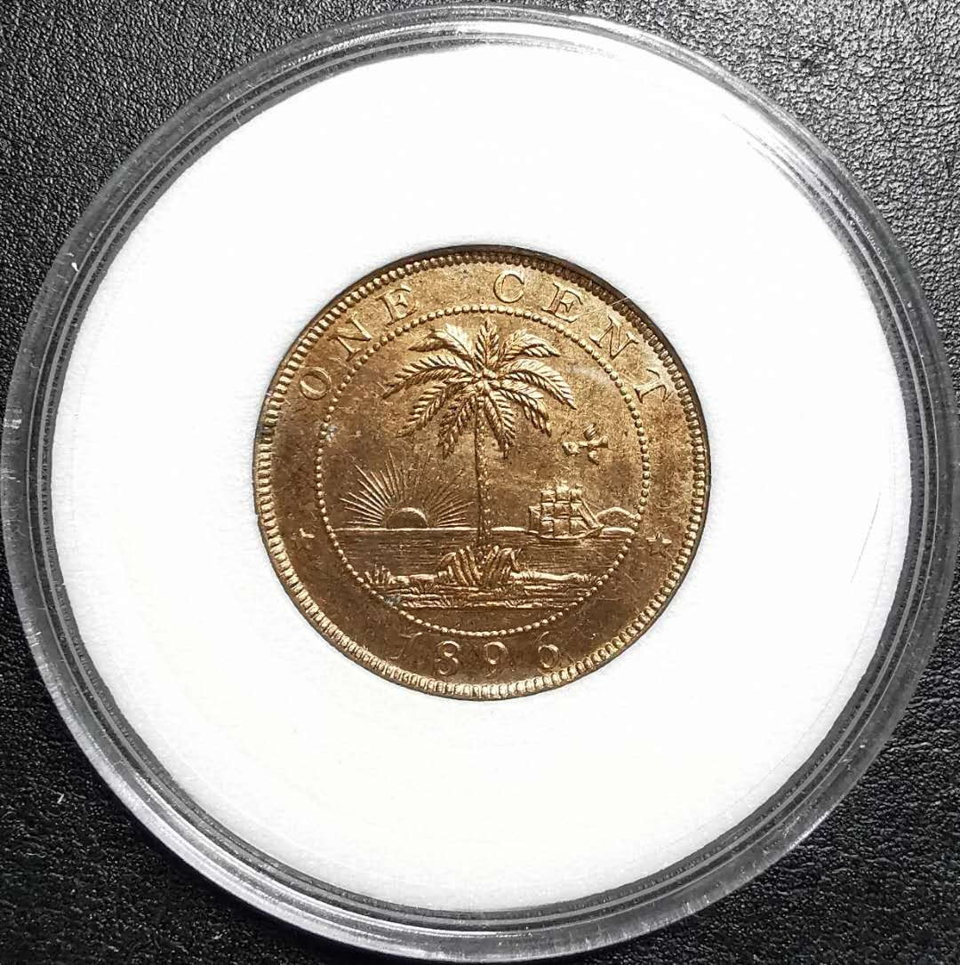 凡希社外币AI第三场 材料铺子 1896利比里亚1分UNC