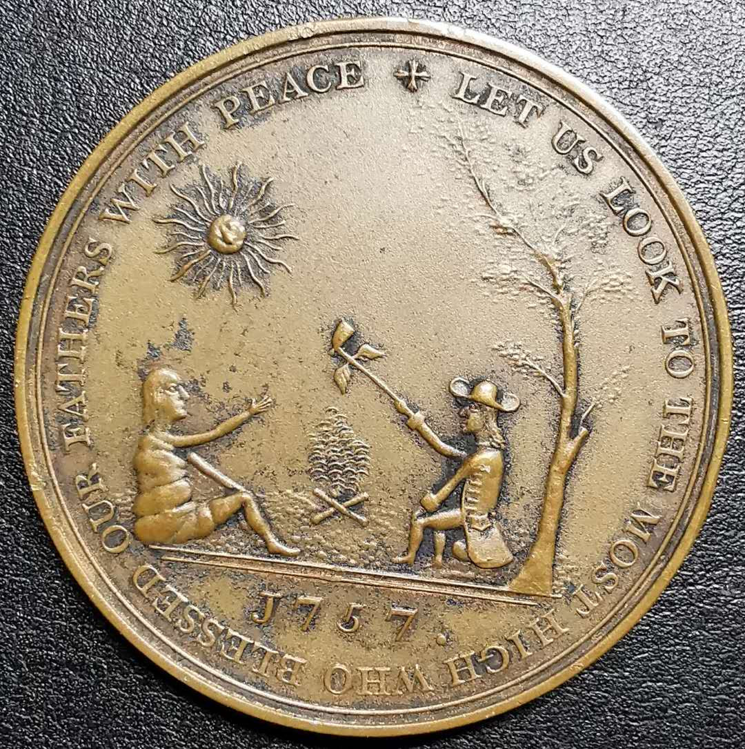 凡希社外币AI第三场 材料铺子 不列颠与印度和平相处纪念铜章 45mm