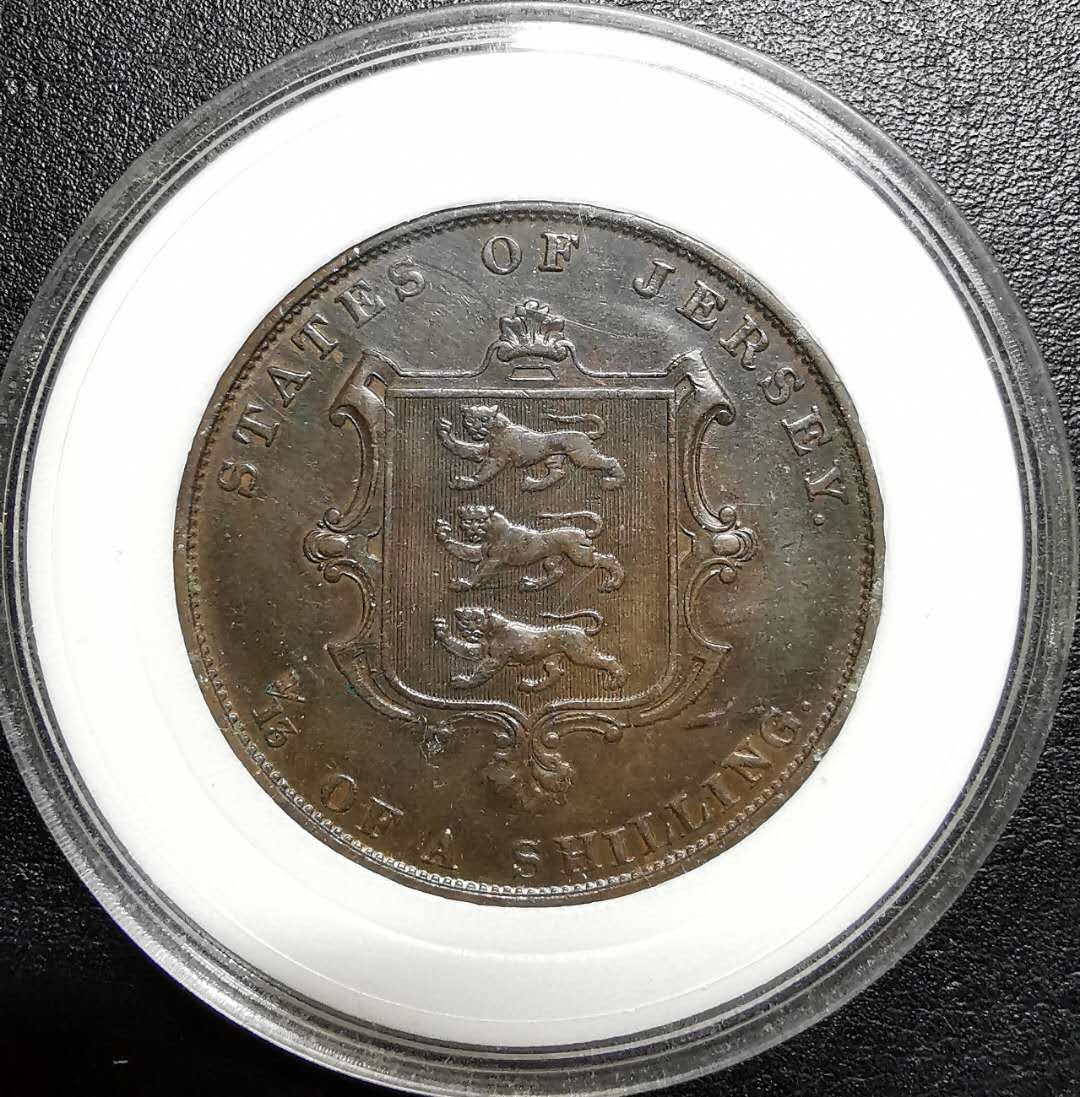 凡希社外币AI第三场 材料铺子 1861泽西岛1/13先令AU