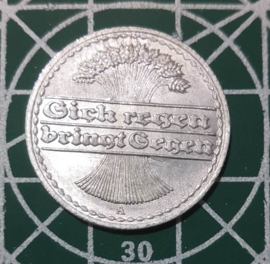燕姐换藏第三十二拍 1920年德国魏玛50芬尼铝币好品