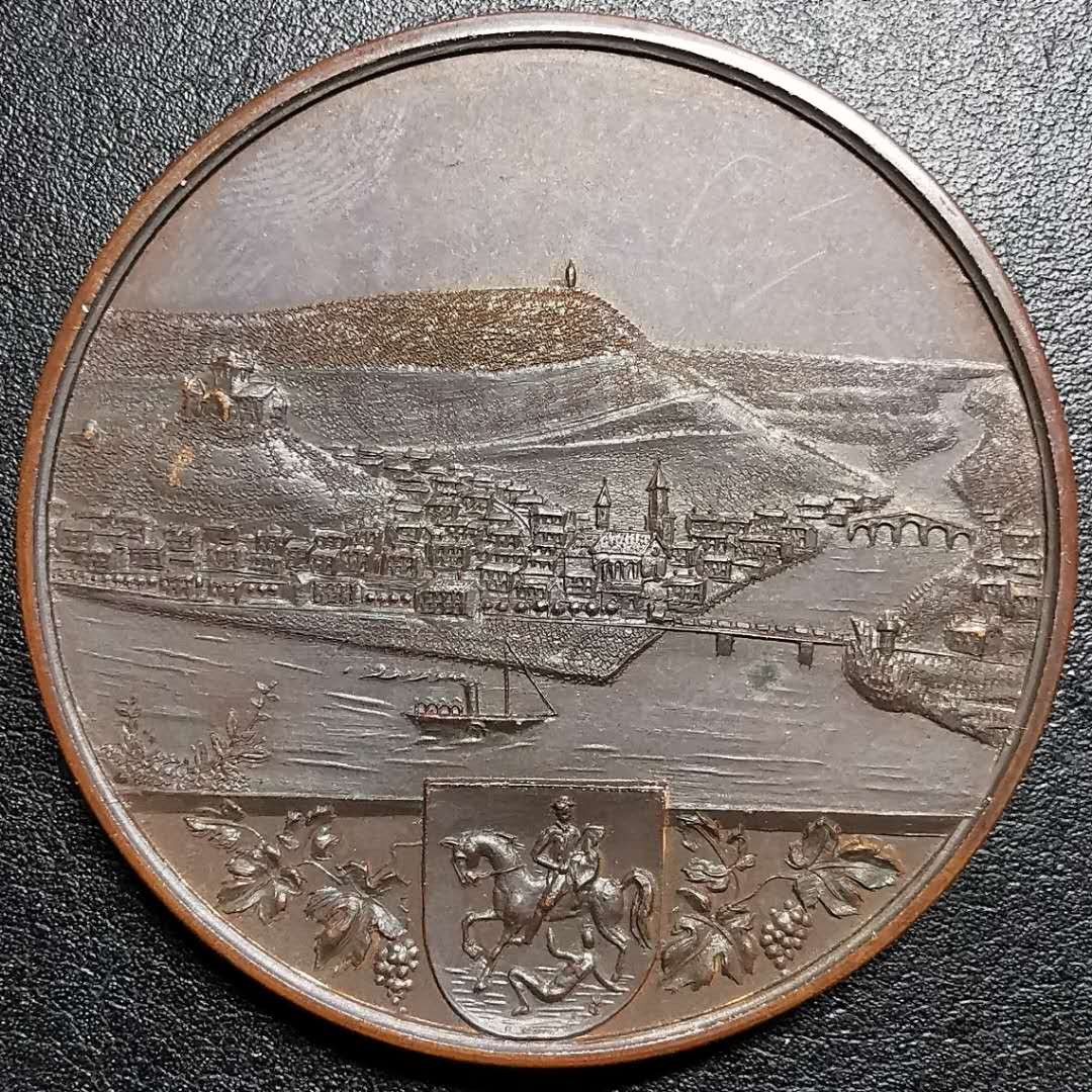 凡希社外币AI第三场 材料铺子 莱茵兰宠物狗博览会纪念铜章UNC 50mm