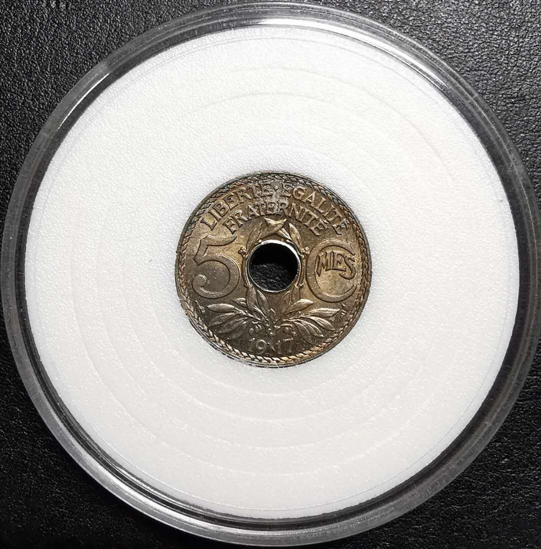 凡希社外币AI第三场 材料铺子 1917法国大五分UNC稀少