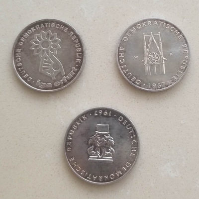 【随心拍&Getcoins】现代钱币第五十四期拍卖 东德柏林造币厂1967年教堂纪念银章一组3枚